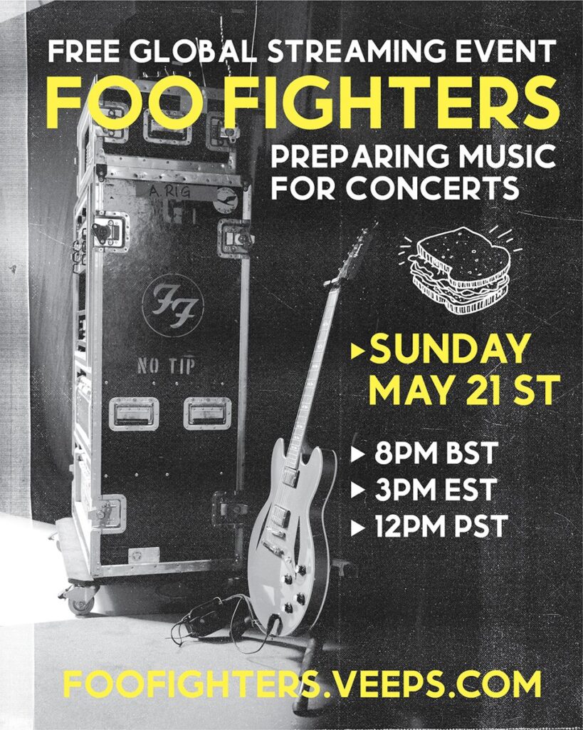 Pozvánka Foo Fighters na živý přenos z příprav na nové turné