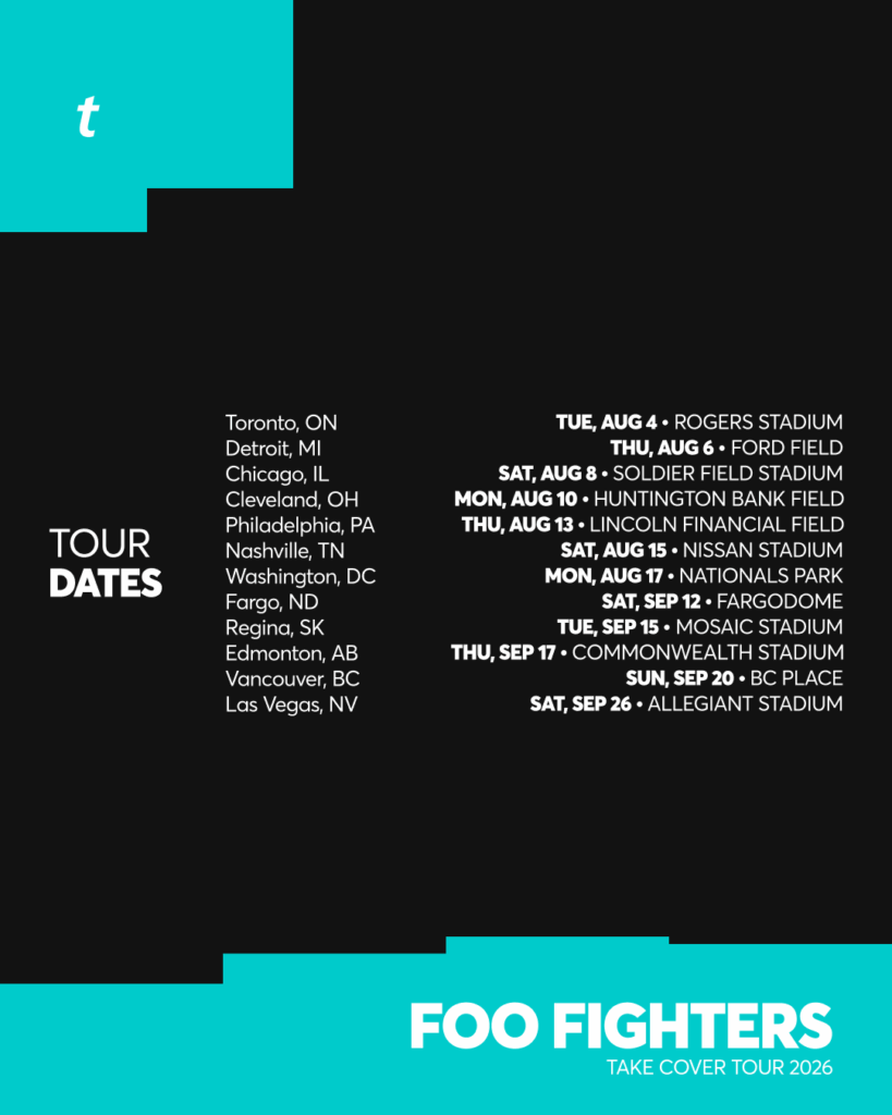 Soupiska koncertů Foo Fighters v rámci 'Take Cover Tour'