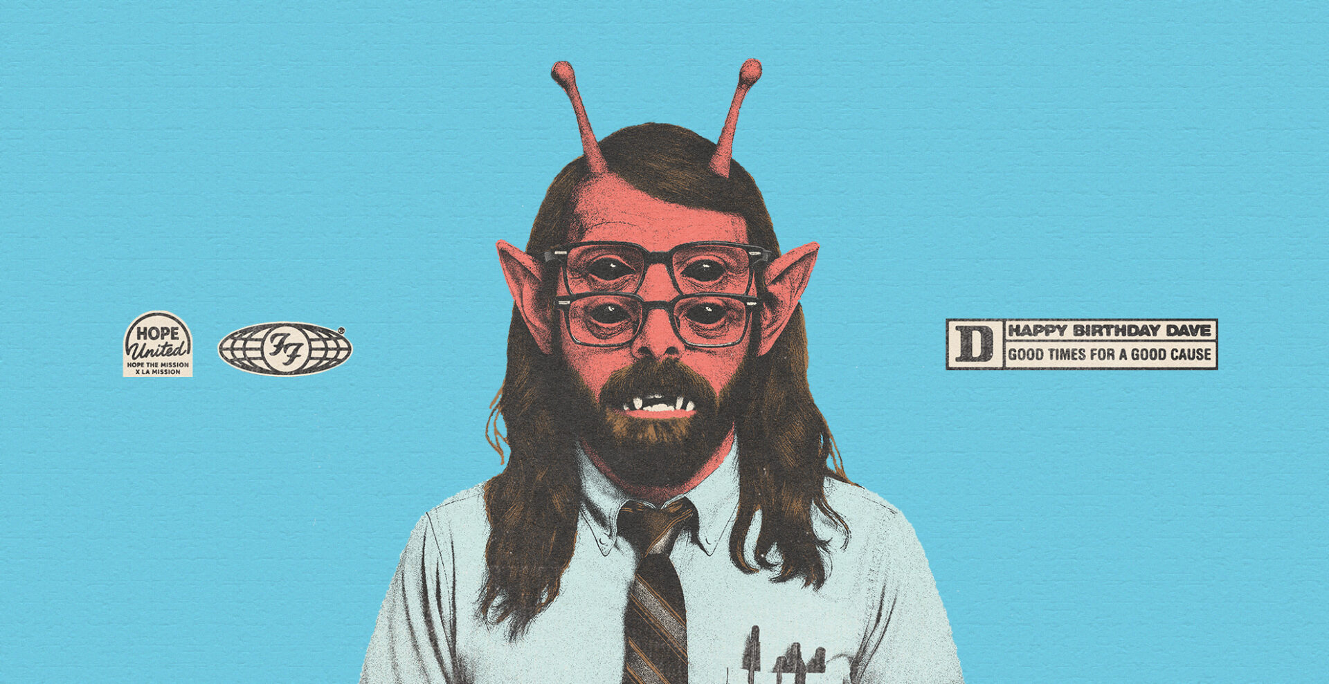 Motiv Davea Grohla k benefici Foo Fighters v losangeleském Kia Forum